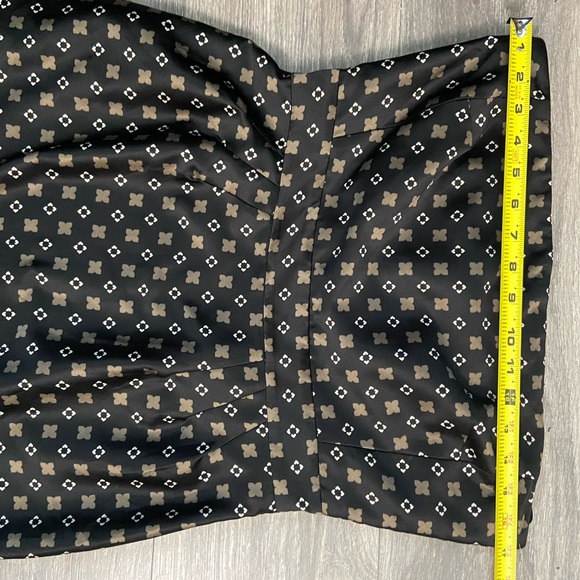 NWOT Banana Republic Black Tan Print Strapless Silk-Like Cocktail Dress Size 10 - Picture 13 of 16